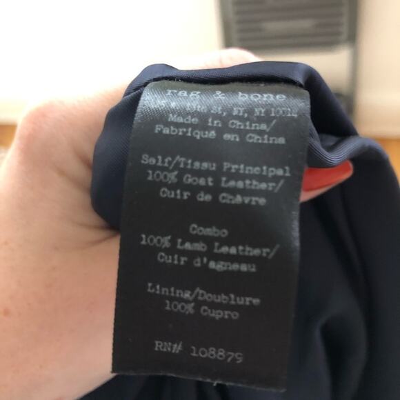 Rag & Bone Siggy Navy Suede Snap Front Mini Skirt - Picture 6 of 7